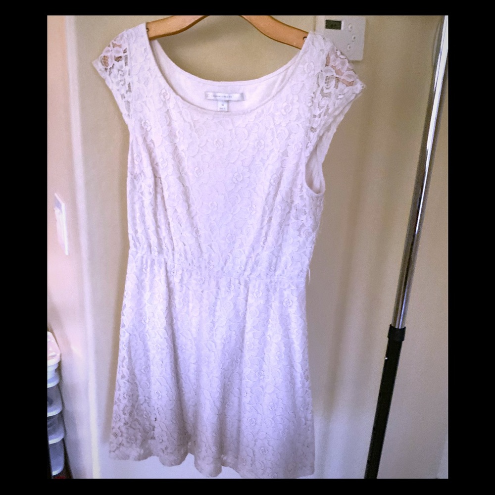 Ombré white lace dress.